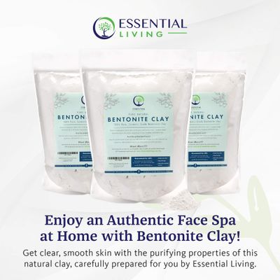 Essential Living: Bentonite Clay Powder - All-Natural DIY Skin Care Facial Mask for Deep Cleansing, Acne and Chapped Skin - 2 lbs. - Suitable for All Skin Types - No Additives - Cosmetic Grade