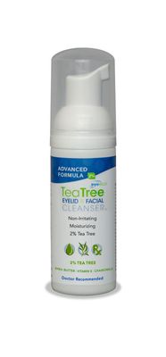 Eye Eco Advanced Tea Tree Eyelid and Facial Cleanser - Non-Irritating Eyelash &amp; Eyelid Cleanser, Removes Debris &amp; Irritations - Soothing Formula Made with Tea Tree, Vitamin E, &amp; Shea Butter - 50mL