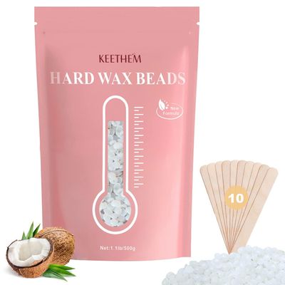 Hard Wax Beads for Hair Removal, 1.1lb/17.6oz Painless Waxing Beads for Sensitive Skin, Full Body Hard Wax Beans with 20 Applicators for Women Men Bikini Brazilian, Armpit,Back and Chest Waxing