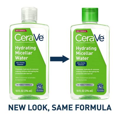 CeraVe Micellar Water, New &amp; Improved Formula, Hydrating Facial Cleanser &amp; Eye Makeup Remover, Fragrance Free &amp; Non-Irritating, 10 Fl. Oz
