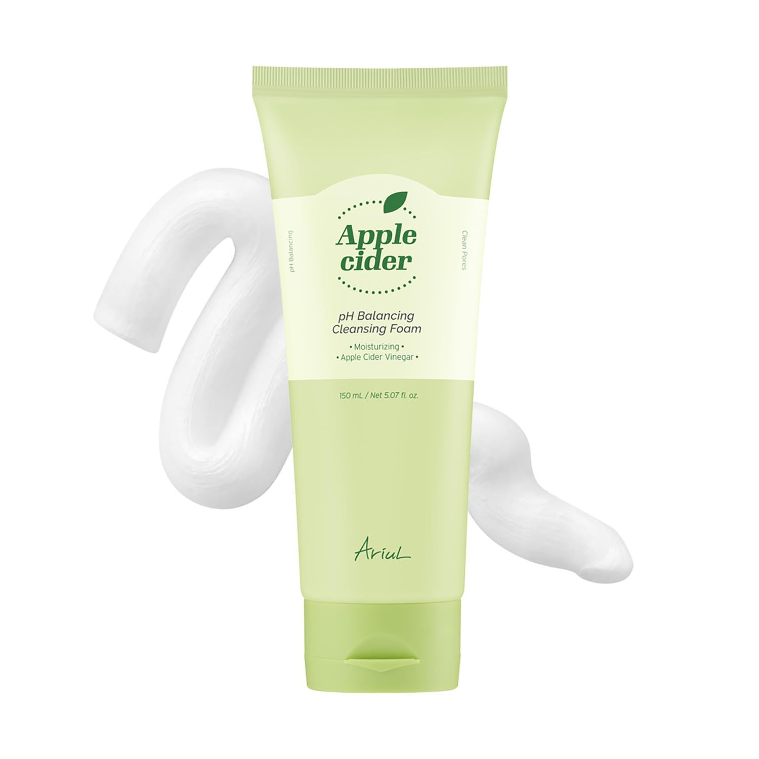 Ariul Apple Cider Weak Acid Cleansing Foam, 5.3 fl oz (150 ml), pH Balance, Face Washing, Pore Care, Corneum Care, Apple Cider Vinegar Blend, Skin Care, Black Horn Plug, Apple Cider Vinegar