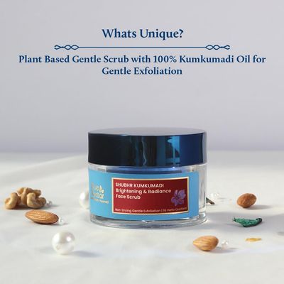 Blue Nectar Tan Removal Cream Scrub for Women &amp; Men | Daily Facial Scrub for Exfoliation | For All Skin Types | Ayurvedic Kumkumadi Oil Face Exfoliator (16 Herbs, 1.7 Fl Oz)