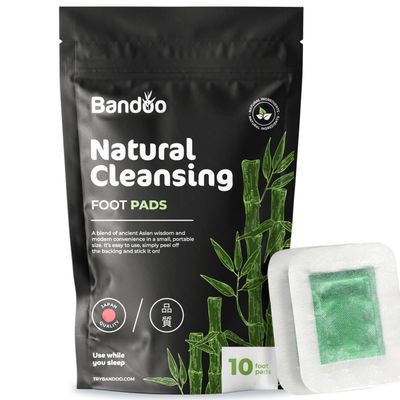Bandoo Original Deep Cleansing Foot Pads | Rana Pads | Premium Natural Bamboo Foot Pads | Japanese Foot Pads | Cleanse, Moisturize &amp; Energize | for Men &amp; Women | 10 Pads
