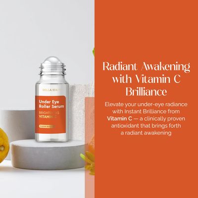Bella Beauty Eye Roller Serum with Vitamin C &amp; Niacinamide - Reduces Puffiness, Fine Lines &amp; Dark Circles - Anti-Aging, Dermatologist Tested, Korean Skin Care for All Skin Types - 1.69 Fl. Oz