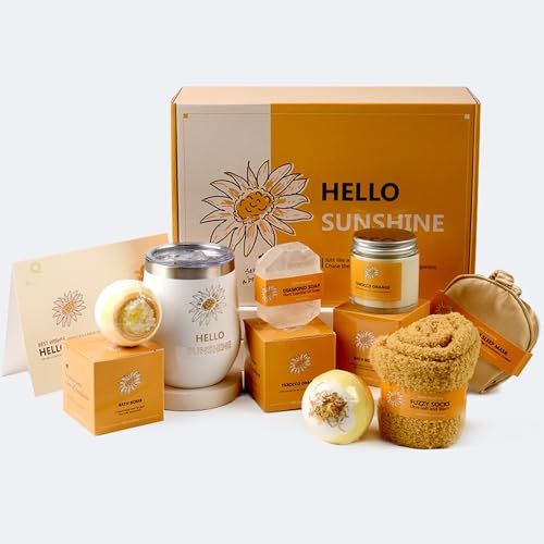 Birthday Gifts for Women, Sunflower Get Well Soon Gifts Basket Unique, Spa Care Package Gifts Box for Women Mom Sister Best Friend