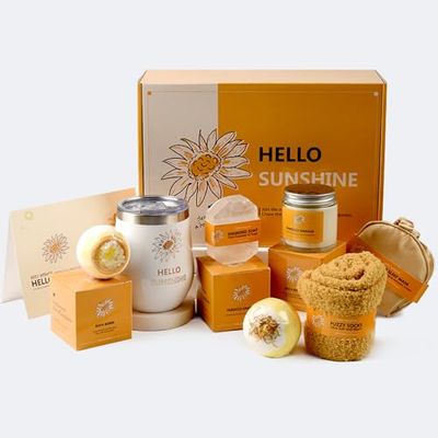 Birthday Gifts for Women, Sunflower Get Well Soon Gifts Basket Unique, Spa Care Package Gifts Box for Women Mom Sister Best Friend