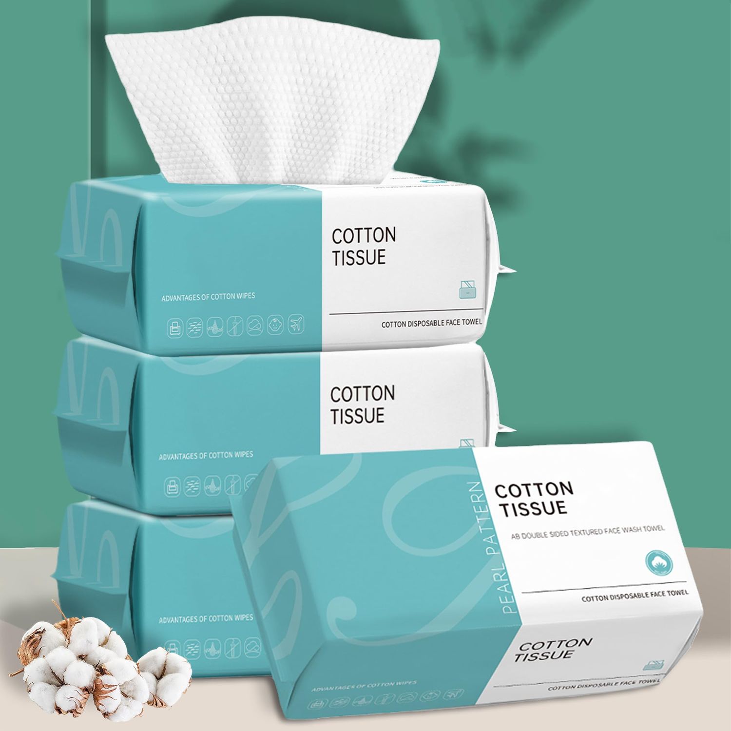 Disposable Face Towel,Cotton Facial Dry Wipe for Sensitive Skin, Facial Tissues for Skin Care, Facial Cleansing, Makeup Wipes, Makeup Remover Towels, Upgraded and Thickened