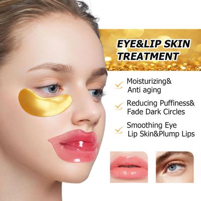 30 Pairs Lip Masks &amp; Eye Masks,Gold Under Eye Patches for Puffy Eyes,Peach Red Lip Masks Skincare,Effectively Moisturizing the Lip &amp; Eye Skin,Anti-Aging,Reducing Fine Lines,Nourishing for Face Care