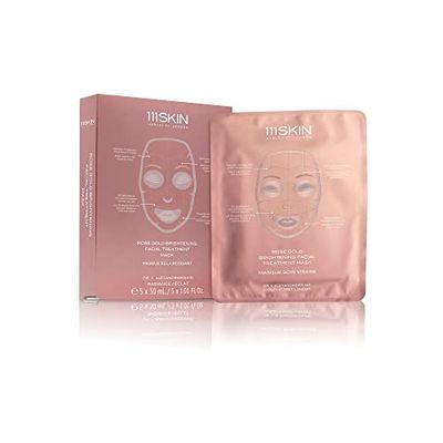 111SKIN Rose Gold Brightening Facial Treatment Mask | Fragrance Free | The Ultimate Pre-Event Mask | For Hydration &amp; Radiance | Set of 5 (1.01 oz each)