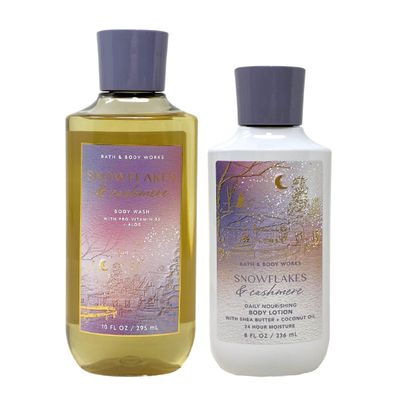 Bath and Body Works Gift Set of 10 oz Shower Gel and 8 oz Lotion (Snowflakes &amp; Cashmere) (BB87462390)
