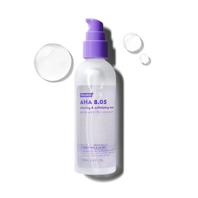 Frankly AHA 8.05% Toner - Exfoliate, Renew &amp; Refine | Glycolic Acid &amp; 17 Amino Acids | Target Flakiness, Pores &amp; Dryness | 3.38 fl.oz.