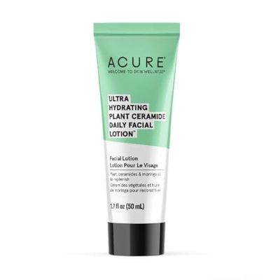 Acure Ultra Hydrating Plant Ceramide Facial Lotion - Morning Face Moisturizer for Deep Hydration, Skin Tone Balance - Made &amp; Extract from Plant Ceramide, Niacinamide &amp; Rice Bran Oil, 1.7 fl oz