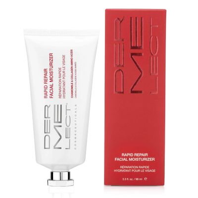 Dermelect Rapid Repair Facial Moisturizer for Face Anti Aging Cream with Chamomile Azulene Collagen Avocado Oil Grape Seed, Hydrating for Sensitive Skin Dryness Dullness Fine Lines &amp; Wrinkles 3.3 oz