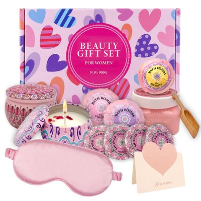 CleanBliss Birthday Gifts for Women, Valentins Day Gifts, Mothers Day Gifts, 13 in 1 Selfcare Gifts for Women, Spa Gifts for Women