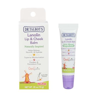 Dr. Talbot's Lanolin Lip &amp; Cheek Balm for Baby, Naturally Inspired with Citroganix, Vanilla Milk Flavor, 0.35 Ounce
