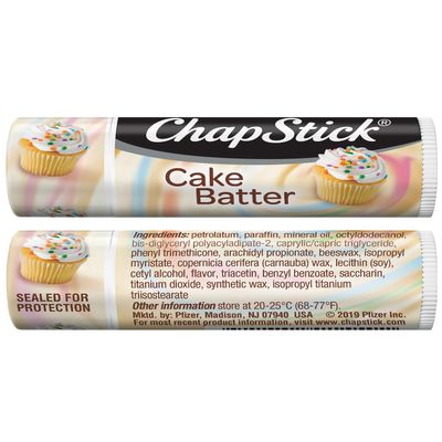 ChapStick Lip Moisturizer, Cake Batter, 12-Pack - Bulk Lip Balm, Irresistible &amp; Sweet, 0.15 Oz Ea