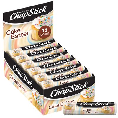 ChapStick Lip Moisturizer, Cake Batter, 12-Pack - Bulk Lip Balm, Irresistible &amp; Sweet, 0.15 Oz Ea