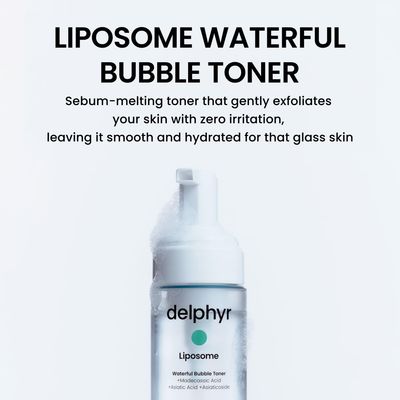 delphyr Liposome Waterful Bubble Toner, Hydrating Foam Toner for Sensitive Skin with Centella Asiatica TECA, Korean Skincare for Trouble Care (5.07 fl. oz, 150ml)
