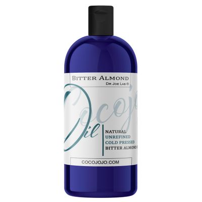 Dr Joe Lab Bitter Almond Oil - 32 oz - Pure Unrefined Cold Pressed Extra Virgin Non GMO All Natural, Vegan Bulk Carrier Oil Perfect for Body Hair Face Skin Nails Facial Hair DIY Cosmetics