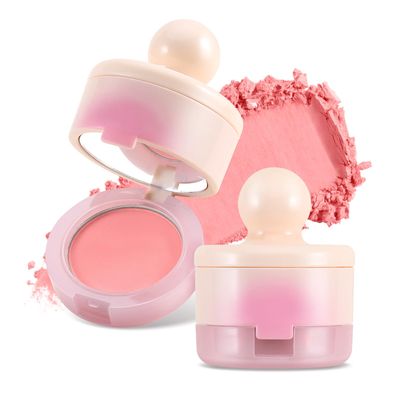 Boobeen Blush Compact for Face, Matte Powder Blush for Cheeks Powder Palette, Nude Light Blush with Puff, Blusher Makeup for a Radiant, Natural Glowing