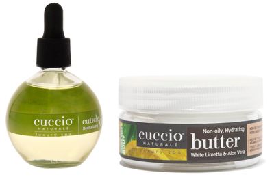 Cuccio Full Hand Treatment - Cuticle Oil 2.50 Oz and Butter Blends Moisturizing Scented Body Cream, 8 Oz (White Limetta &amp; Aloe Vera)