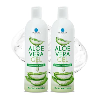 Dr. Robaina Natural Aloe Vera Gel with Emu Oil for Face, Body, and Hair | Hydrates &amp; Soothes Dry Skin, Sunburn, Irritation | 24 oz | Made in the USA