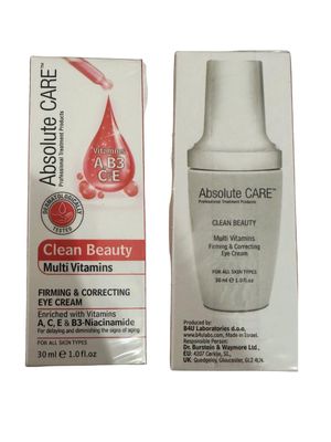 Absolute Care Clean Beauty Multi-Vitamins Firming &amp; Correcting Eye Cream for All Skin Types