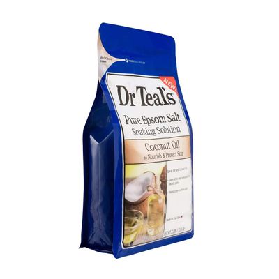 Dr Teals Coconut Oil Soaking Solution Gift Set (2 Pack, 3 lb. ea.) - Essential Oils Nourish &amp; Protect Dry, Damaged Skin - Relieve Stress &amp; Revitalize Tired, Achy Muscles at Home