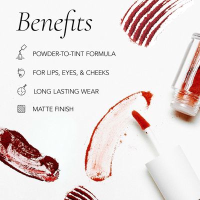 CLE Cosmetics Melting Lip Powder - Lip Tint (Vegan, Cruelty Free, Paraben-Free) with Long-Lasting, Weightless Lip Stain, Usable on Lips, Eyes and Cheeks, Matte Finish (Hot Choco / 0.07 oz)