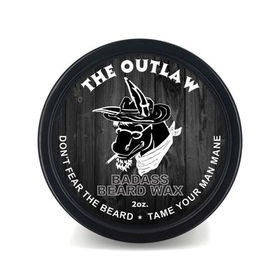 Badass Beard Care Beard Wax For Men - The Outlaw Scent, 2 oz - Softens Beard Hair, Leaves Your Beard Looking and Feeling More Dense