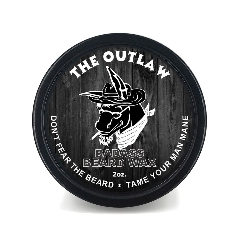 Badass Beard Care Beard Wax For Men - The Outlaw Scent, 2 oz - Softens Beard Hair, Leaves Your Beard Looking and Feeling More Dense