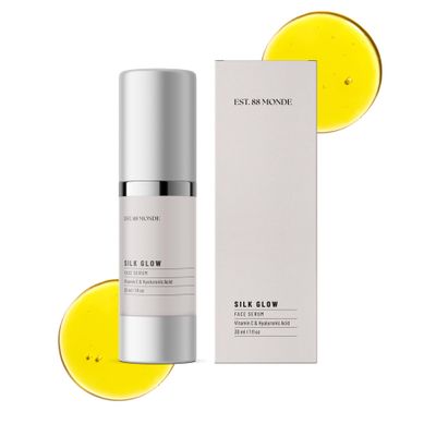 EST. 88 Monde Silk Glow 10% Vitamin C Face Serum, Vitamin C with Hyaluronic Acid Serum for Face, Hydrates, Improve Skin Tone, Softens &amp; Revitalizes Skin, 1 Fl. Oz