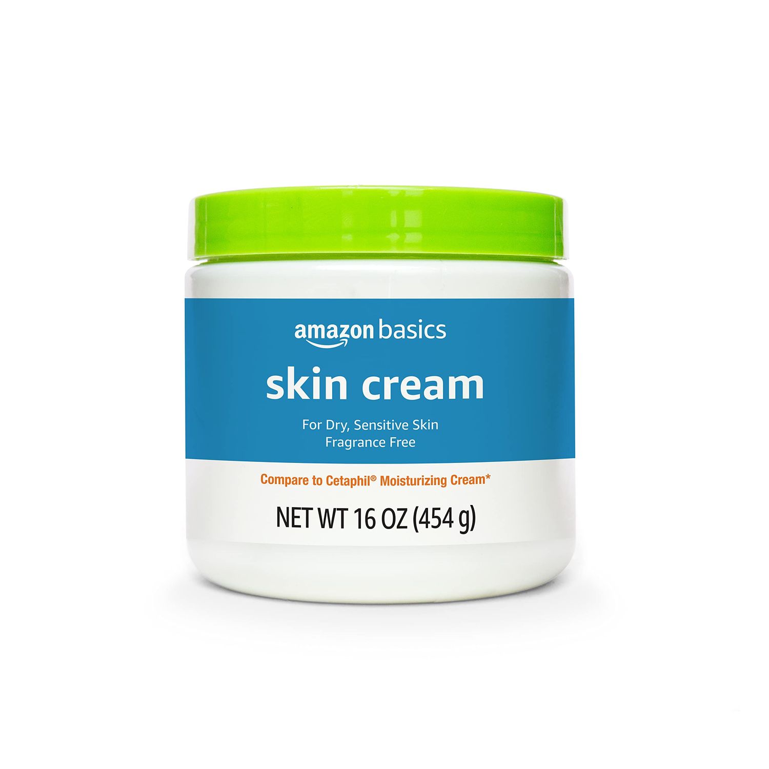 Amazon Basics Ultra Moisturizing Skin Cream for Dry &amp; Sensitive Skin, Dermatologist Tested, Fragrance Free, 16 Ounce, 1 Pound (Pack of 1) (Previously Solimo)