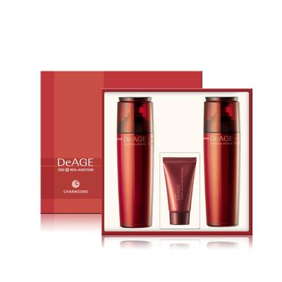 CHARMZONE DeAge Red Addition Set of 2- Moisturizing Toner and Emulsion Set + Control Cream