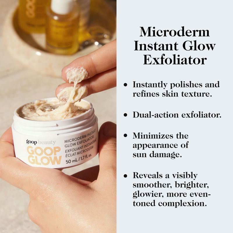 goop Beauty Microderm Face Exfoliator | At-Home Microdermabrasion with Glycolic Acid &amp; Exfoliating Minerals | Smooths Skin Texture | Clean Face Scrub | Silicone &amp; Paraben Free | 1.7 fl oz