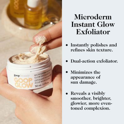 goop Beauty Microderm Face Exfoliator | At-Home Microdermabrasion with Glycolic Acid &amp; Exfoliating Minerals | Smooths Skin Texture | Clean Face Scrub | Silicone &amp; Paraben Free | 1.7 fl oz