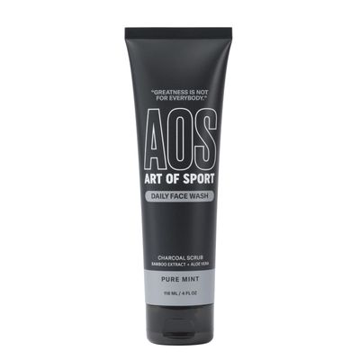 Art of Sport Daily Face Wash, With Detoxifying Charcoal, Calming Aloe Vera &amp; Skin-Soothing Bamboo Extract. Formulated for Athletes, 4 FL OZ
