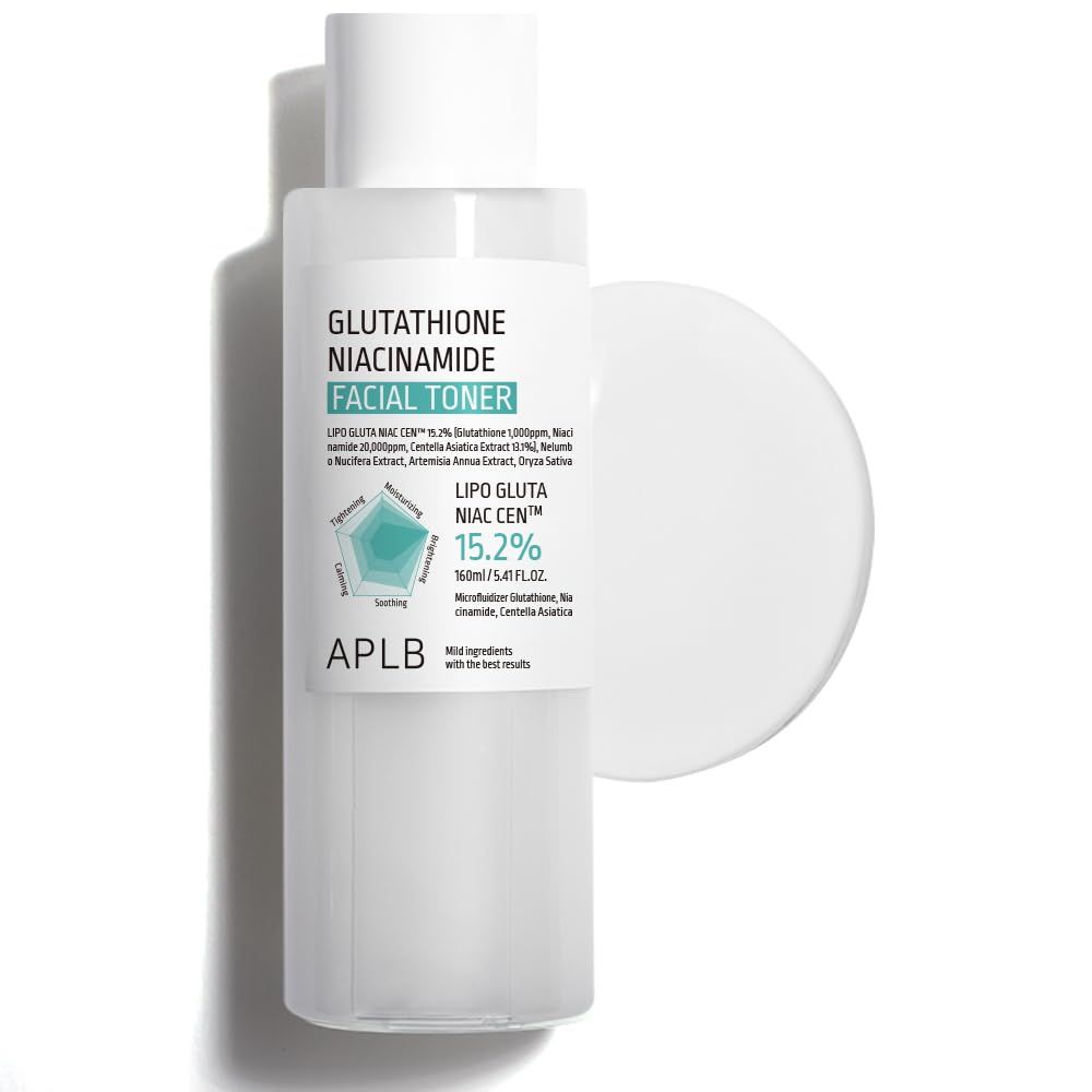 APLB Glutathione Niacinamide Facial Toner | LIPO GLUTA NIAC CEN 15.2% 5.41 FL.OZ/Korean Skincare, Replenishing Moisture, Revitalize for Gentle and Improve Skin Texture Through Niacinamide