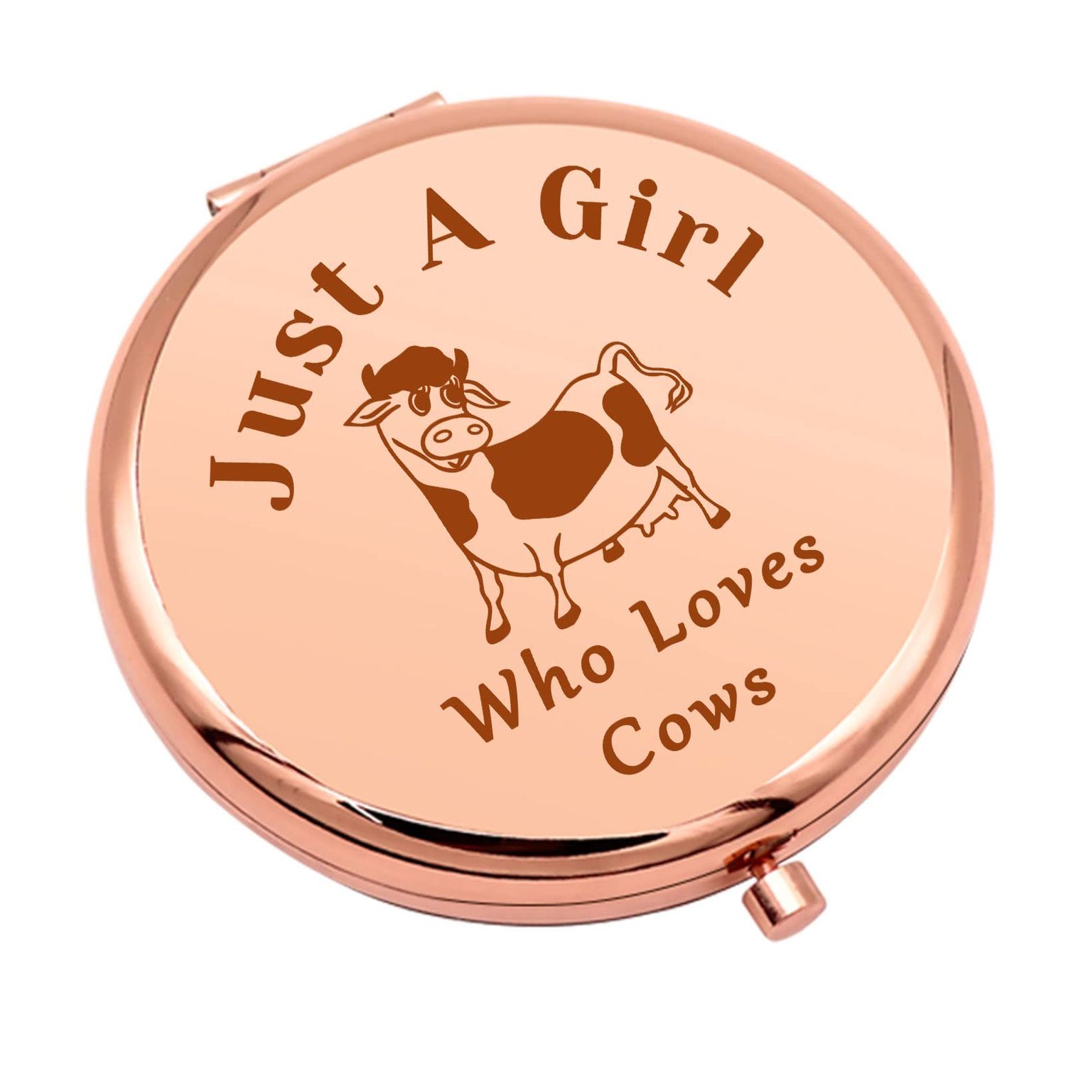 Cow Lover Gift Compact Makeup Mirror for Women Cow Gifts Cow Lover Gifts for Farm Girls Birthday Gift for Best Friend Sister Bestie Farmer Gifts Folding Makeup Mirror for Cow Lovers Girls
