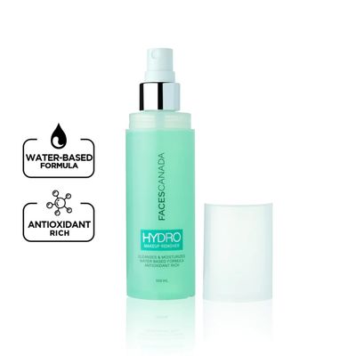 FACESCANADA Hydro Makeup Remover Spray | Cleanses &amp; Moisturizes Skin | Rich in Antioxidants | Gentle Makeup Remover for Face &amp; Eye | 3.38 Fl Oz/100ml