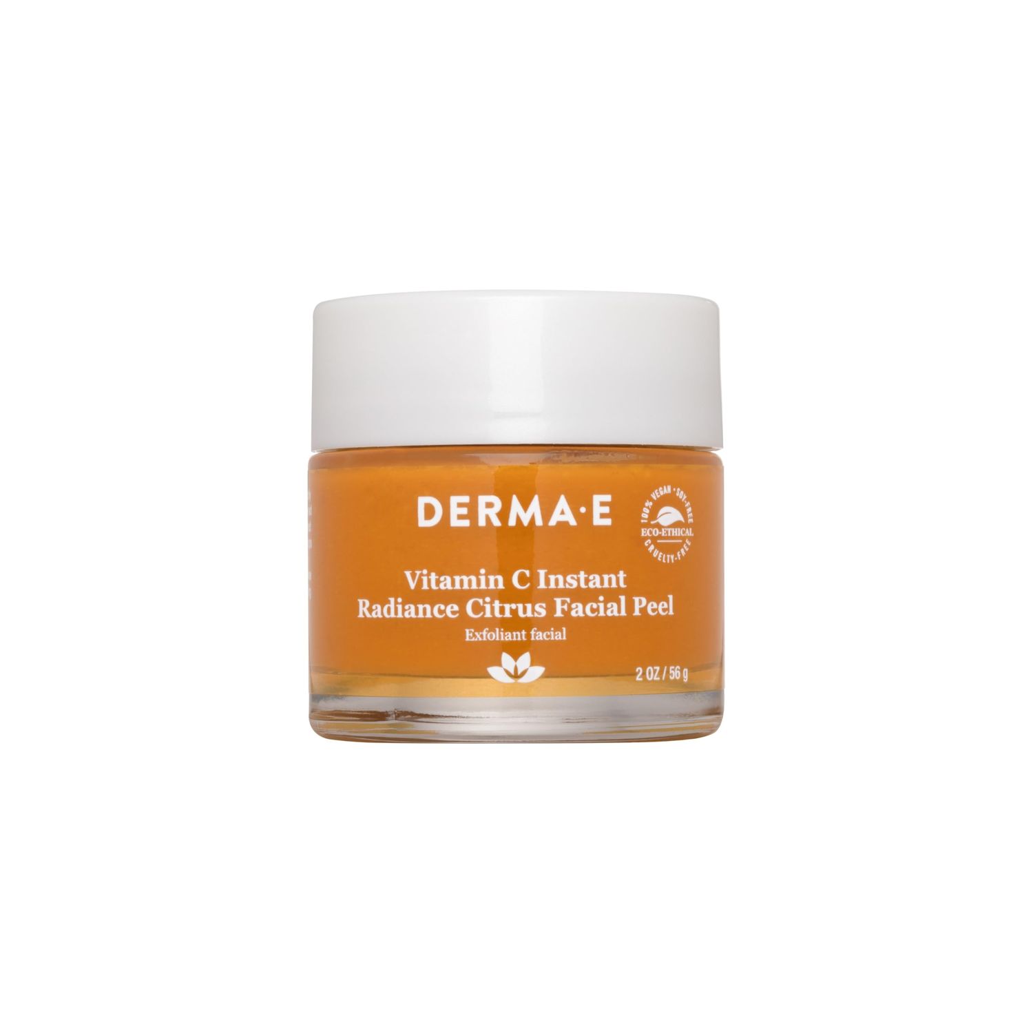 DERMA E Vitamin C Instant Radiance Citrus Facial Peel - Non-Abrasive for Face and Neck - Skin Brightening Face Peel Resurfaces, Smooths and Rejuvenates Facial Skin, 2 oz
