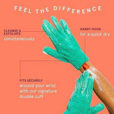 Cleanlogic Bath &amp; Body Exfoliating Glove, Stretchy Bath &amp; Shower Gloves, Reusable Exfoliator Tool for Smooth &amp; Softer Skin, 3 Pairs, 6 Count