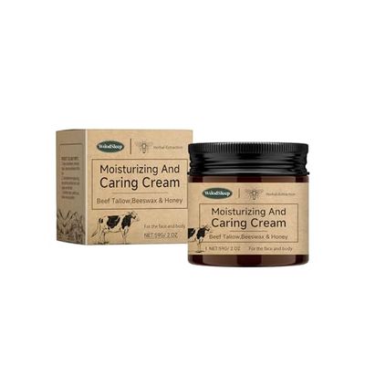Beef Tallow and Honey Balm for Skin : Grass Fed Whipped Beef Tallow With Honey Face Body Beef Tallow Moisturizer 2.08 oz - Body Lotion, Skin Care Organic Unscented Fast Absorption Tallow Cream