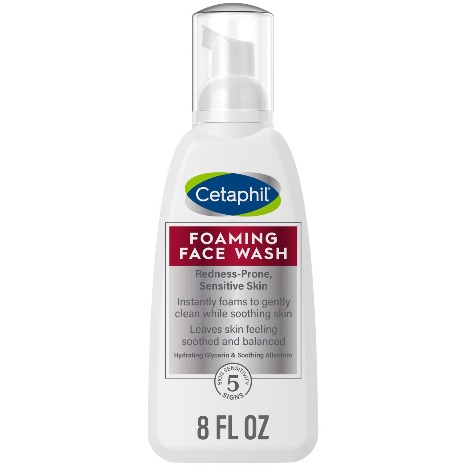 Cetaphil Redness Relieving Foaming Face Wash For Sensitive Skin, 8 Fl Oz, Gently Cleanses &amp; Calms Sensitive Skin Without Over Drying, (Packaging May Vary)