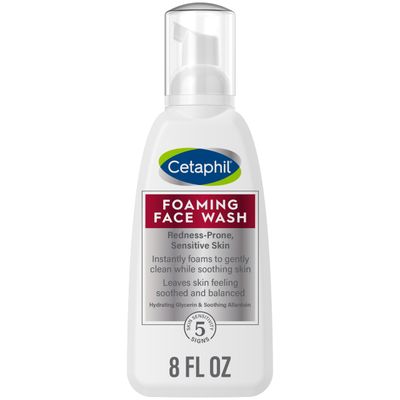 Cetaphil Redness Relieving Foaming Face Wash For Sensitive Skin, 8 Fl Oz, Gently Cleanses &amp; Calms Sensitive Skin Without Over Drying, (Packaging May Vary)