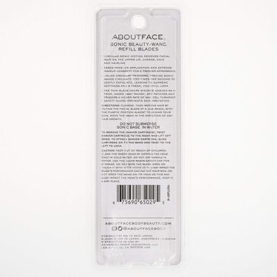 About Face Sonic Beauty-Wand Refill Blades for Exfoliating, 4 Pack  Includes 2 Facial Blades &amp; 2 Brow Blades