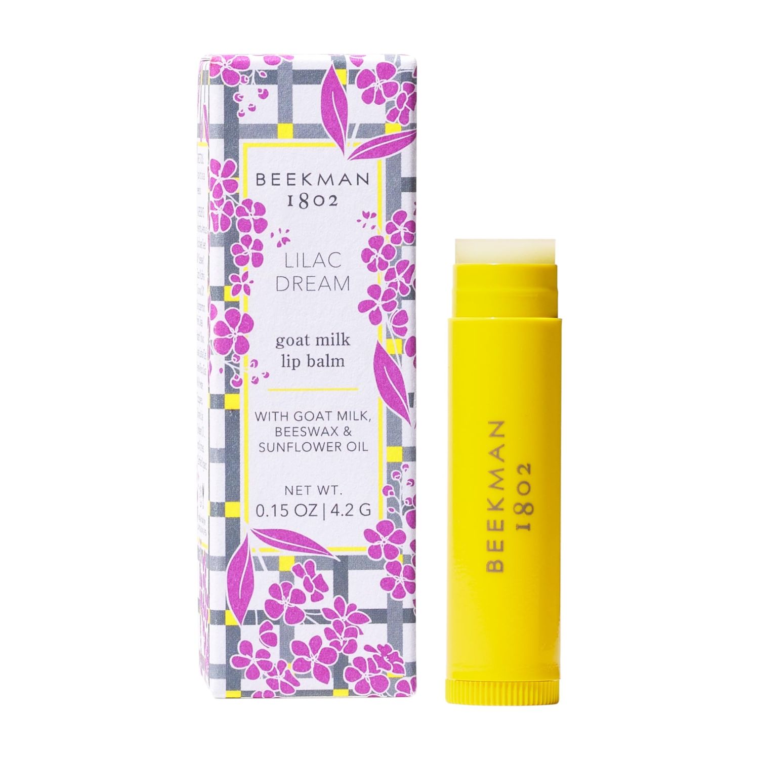 Beekman 1802 Lilac Dream Lip Balm - 0.15 oz - Scented - Hydrates, Softens &amp; Repairs - With Goat Milk, Beeswax &amp; Sunflower Oil - Good for Sensitive Skin - Cruelty Free