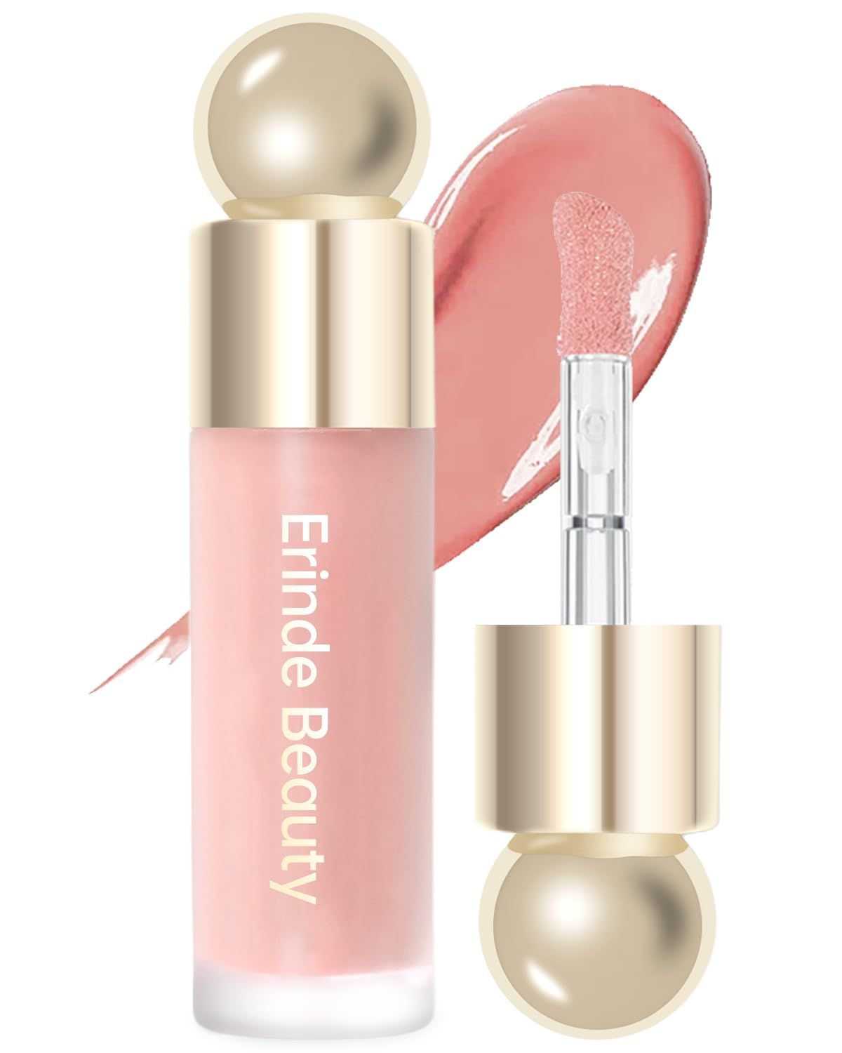 Erinde Liquid Cream Blush, Soft Dewy Face Blush, Natural Matte Finish Looking, Long-lasting Cheek Tint, Lightweight Blendable Feel, Moisturizing Face Blush for Cheek, Nude Pink