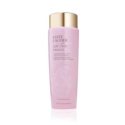 Este Lauder Soft Clean Infusion Hydrating Skin Essence Face Lotion with Amino Acid + Waterlily, 13.5 Fl Oz