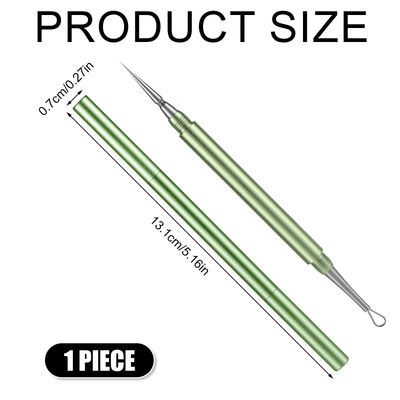 Blackhead Extractor, Metal 2 in 1 Acne Clean Needle Professional Pimple Popper Needle Whitehead Popping Extractor Double-Ended Black Head Remover Comedone Tool for Nose & Face(Green)